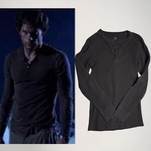 Vintage American Eagle Dexter Morgan Kill Shirt Henley Thermal Knit Size XS Gray